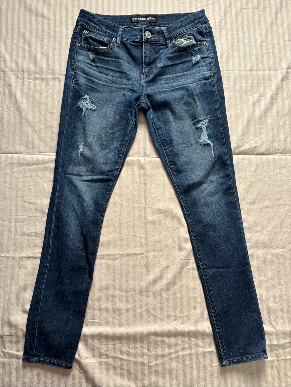 Express Womens Blue Legging Mid Rise Stretch Skinny Denim Jeans Size 8R
